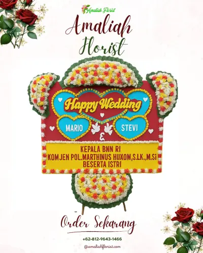 Karangan Papan Bunga Pernikahan di Pela Mampang